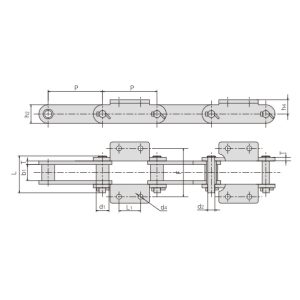 αλυσίδα μεταφοράς με εξαρτήματα