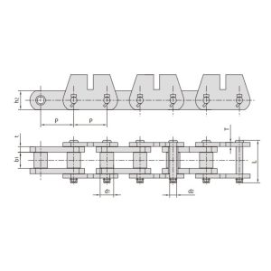 αλυσίδα μεταφοράς με εξαρτήματα