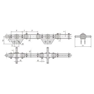 διπλή αρθρωτή αλυσίδα μεταφοράς