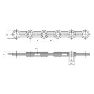 Κοίλη αλυσίδα με καρφίτσες σε σχήμα φύλλου