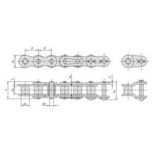 αλυσίδες κυλίνδρων υψηλής αντοχής για βαριά χρήση με μικρό βήμα