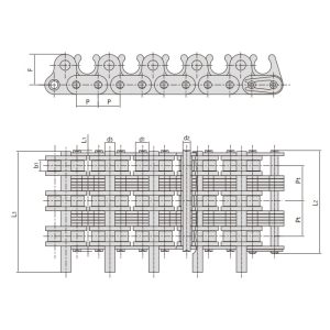 αλυσίδα με ροδάκια για κλωστοϋφαντουργικά μηχανήματα