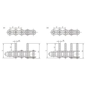 Αλυσίδα μεταφοράς μικρού βήματος με εκτεταμένη