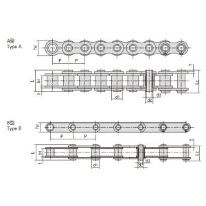 αλυσίδα από ανοξείδωτο χάλυβα με κοίλες ακίδες