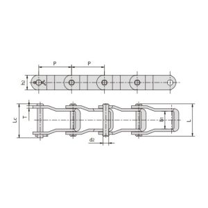 ατσάλινη αλυσίδα με καρφιά