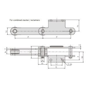 μεταφορέας αλυσίδας με συσκευές πρόσδεσης
